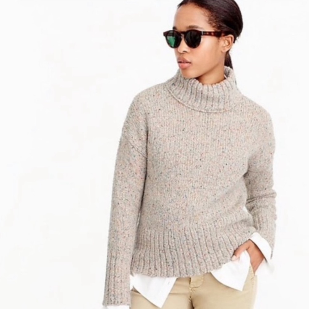 J Crew | Mockneck Funfetti Chunky Sweater